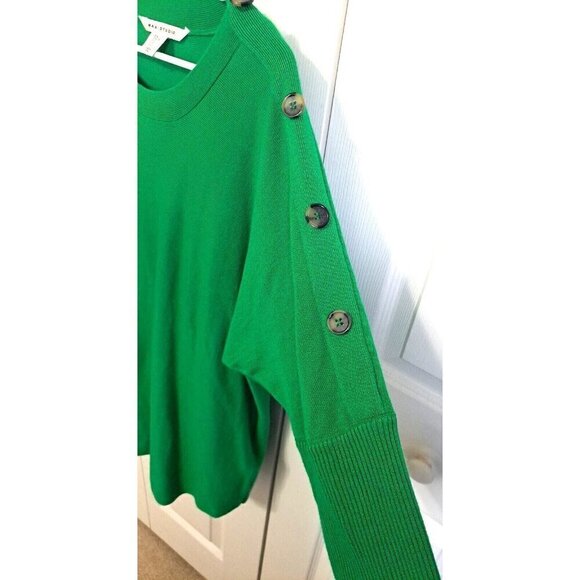 Max Studio Knit Raglan Sleeve Pullover GreenSweater Size XL. NWOT - Picture 5 of 6